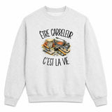 Sweat Gris Chiné Être carreleur c'est la vie