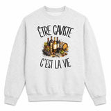 Sweat Gris Chiné Être caviste c'est la vie