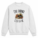 Sweat Gris Chiné Être cuisinier c'est la vie