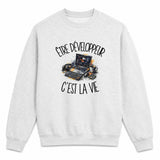 Sweat Gris Chiné Être développeur c'est la vie