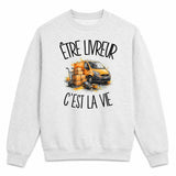 Sweat Gris Chiné Être livreur c'est la vie