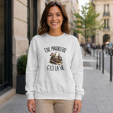 Sweat Gris Chiné Être maquilleuse c'est la vie