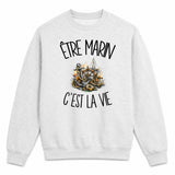 Sweat Gris Chiné Être marin c'est la vie