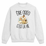 Sweat Gris Chiné Être ostéo c'est la vie