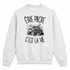 Sweat Gris Chiné Être pilote c'est la vie