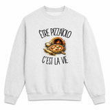 Sweat Gris Chiné Être pizzaiolo c'est la vie