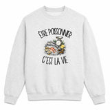 Sweat Gris Chiné Être poissonnier c'est la vie