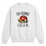 Sweat Gris Chiné Être secouriste c'est la vie