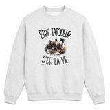 Sweat Gris Chiné Être tatoueur c'est la vie