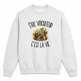Sweat Gris Chiné Être viticulteur c'est la vie