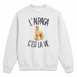 Sweat Gris Chiné L'alpaga c'est la vie