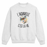 Sweat Gris Chiné L'aquarelle c'est la vie