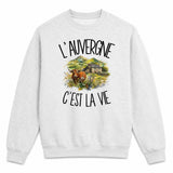 Sweat Gris Chiné L'Auvergne c'est la vie