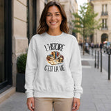 Sweat Gris Chiné L'histoire c'est la vie