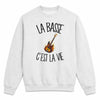Sweat Gris Chiné La basse c'est la vie
