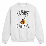 Sweat Gris Chiné La basse c'est la vie