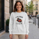 Sweat Gris Chiné La boxe française c'est la vie