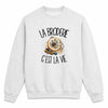 Sweat Gris Chiné La broderie c'est la vie