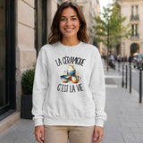 Sweat Gris Chiné La céramique c'est la vie