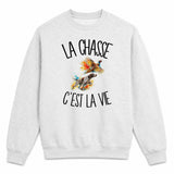 Sweat Gris Chiné La chasse c'est la vie