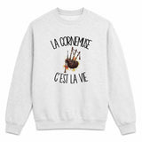 Sweat Gris Chiné La cornemuse c'est la vie