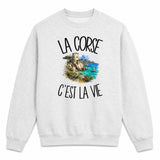 Sweat Gris Chiné La Corse c'est la vie