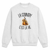 Sweat Gris Chiné La country c'est la vie