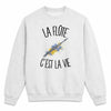Sweat Gris Chiné La flûte c'est la vie