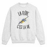 Sweat Gris Chiné La flûte c'est la vie