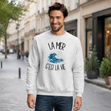Sweat Gris Chiné La mer c'est la vie