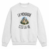 Sweat Gris Chiné La montagne c'est la vie