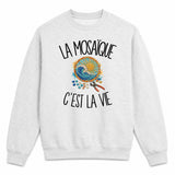 Sweat Gris Chiné La mosaïque c'est la vie