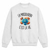 Sweat Gris Chiné La musculation c'est la vie