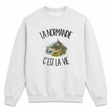 Sweat Gris Chiné La Normandie c'est la vie