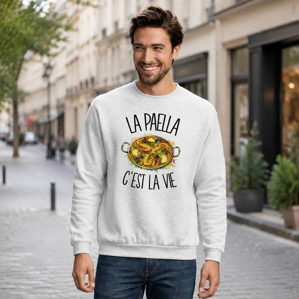 Sweat Gris Chiné La paella c'est la vie