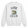 Sweat Gris Chiné La pêche c'est la vie