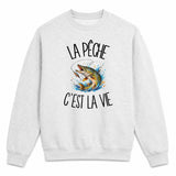 Sweat Gris Chiné La pêche c'est la vie