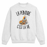 Sweat Gris Chiné La peinture c'est la vie