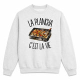 Sweat Gris Chiné La plancha c'est la vie