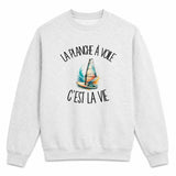 Sweat Gris Chiné La planche à voile c'est la vie