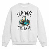 Sweat Gris Chiné La plongée c'est la vie