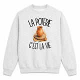 Sweat Gris Chiné La poterie c'est la vie