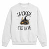 Sweat Gris Chiné La sorcière c'est la vie