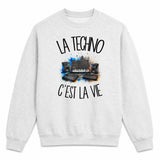 Sweat Gris Chiné La techno c'est la vie