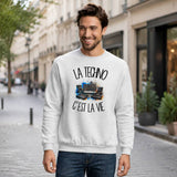 Sweat Gris Chiné La techno c'est la vie