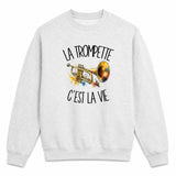 Sweat Gris Chiné La trompette c'est la vie