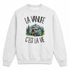 Sweat Gris Chiné La vanlife c'est la vie