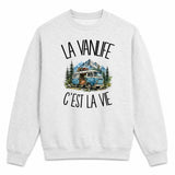 Sweat Gris Chiné La vanlife c'est la vie