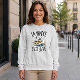 Sweat Gris Chiné La Vendée c'est la vie