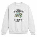 Sweat Gris Chiné La vie de bureau c'est la vie